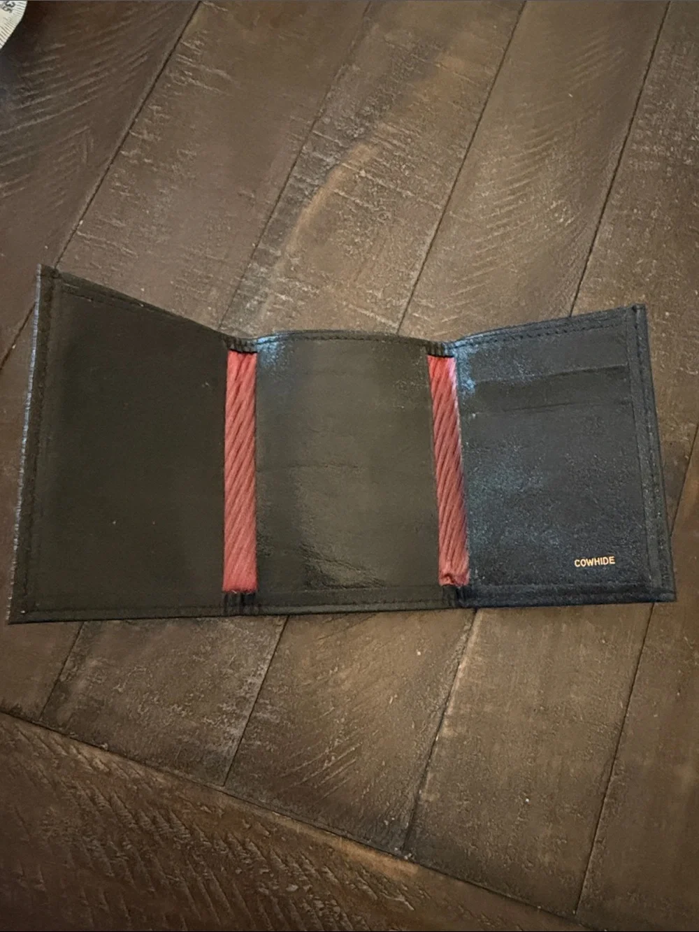 Men’s Black Cowhide Leather Card & Key Holder Wallet